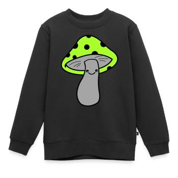 Pilz - Kinder Premium Organic Sweatshirt - Schwarz - Vorne - AI Model Kid Female (0cm)