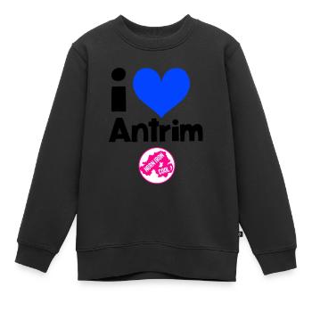 Antrim - Kinder Premium Organic Sweatshirt - Schwarz - Vorne - AI Model Kid Female (0cm)