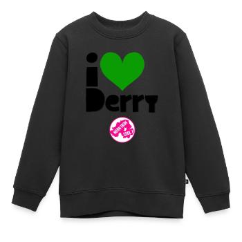 Derry - Kinder Premium Organic Sweatshirt - Schwarz - Vorne - AI Model Kid Female (0cm)