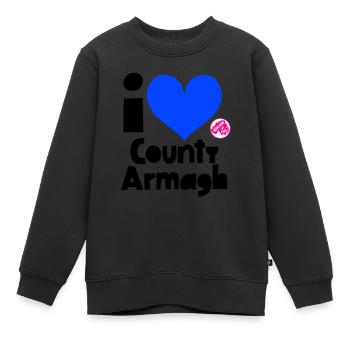 Grafschaft Armagh - Kinder Premium Organic Sweatshirt - Schwarz - Vorne - AI Model Kid Female (0cm)