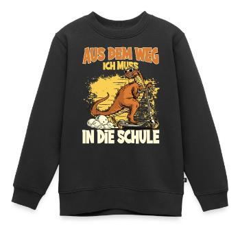 Einschulung T-Shirt Dino Einschulung Geschenk - Kinder Premium Organic Sweatshirt - Schwarz - Vorne - AI Model Kid Female (0cm)