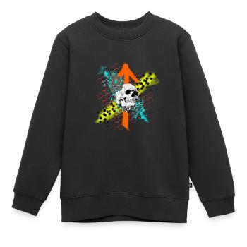 Zahnrad-Skull - Kinder Premium Organic Sweatshirt - Schwarz - Vorne - AI Model Kid Female (0cm)