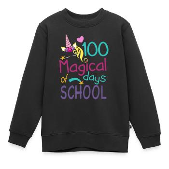 100 jours magiques - Sweat Premium enfant bio - noir - Devant - AI Model Kid Female (0cm)