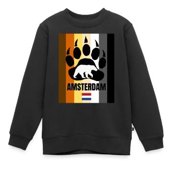 Schwuler Bär Amsterdam - Kinder Premium Organic Sweatshirt - Schwarz - Vorne - AI Model Kid Female (0cm)