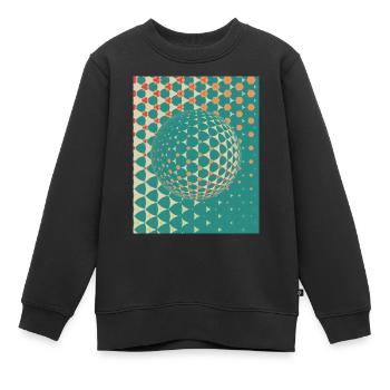 globe - Sweat Premium enfant bio - noir - Devant - AI Model Kid Female (0cm)