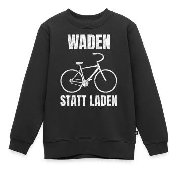 Waden Statt Laden Anti E-Bike Fahrradfahren - Kinder Premium Organic Sweatshirt - Schwarz - Vorne - AI Model Kid Female (0cm)