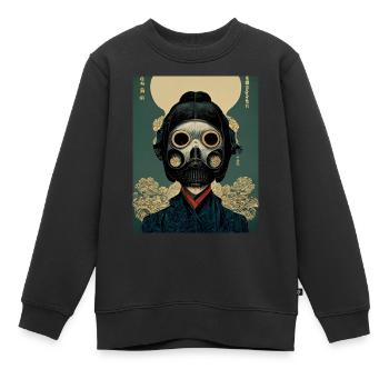 Masque à gaz japonais - Sweat Premium enfant bio - noir - Devant - AI Model Kid Female (0cm)