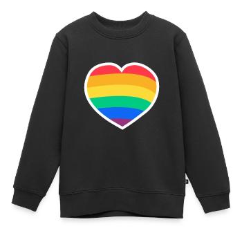 Stolzes Herz - Kinder Premium Organic Sweatshirt - Schwarz - Vorne - AI Model Kid Female (0cm)