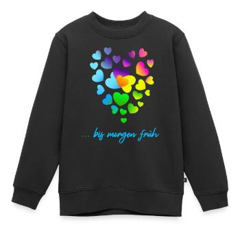 Herzen bunte Herzen Herzen Haufen - Kinder Premium Organic Sweatshirt - Schwarz - Vorne - AI Model Kid Female (0cm)