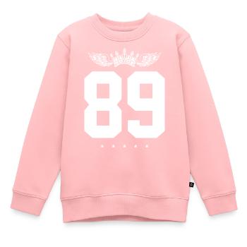 89 Number crown - Kids Premium Organic Sweatshirt - rose - Front - AI Model Kid Female (0cm)