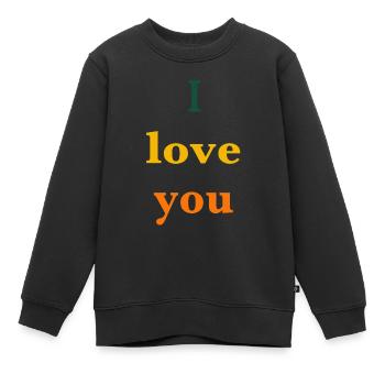 I love you - Kinder Premium Organic Sweatshirt - Schwarz - Vorne - AI Model Kid Female (0cm)