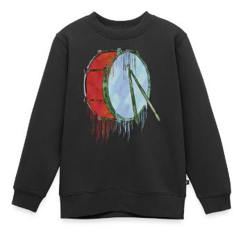 encre de tambour - Sweat Premium enfant bio - noir - Devant - AI Model Kid Female (0cm)