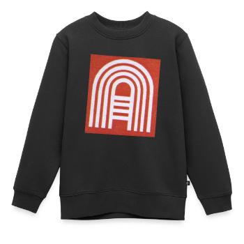 typography Letter A - Kids Premium Organic Sweatshirt - black - Front - AI Model Kid Female (0cm)