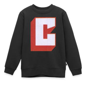 Buchstabe C - Kinder Premium Organic Sweatshirt - Schwarz - Vorne - AI Model Kid Female (0cm)