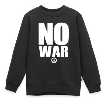 Kein Krieg - Kinder Premium Organic Sweatshirt - Schwarz - Vorne - AI Model Kid Female (0cm)
