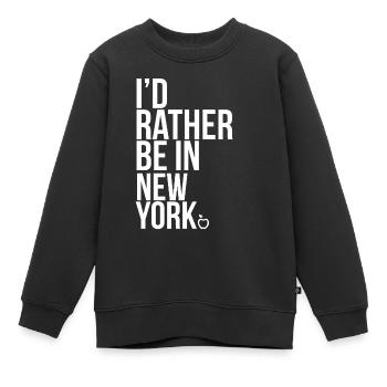 New York - Sweat Premium enfant bio - noir - Devant - AI Model Kid Female (0cm)