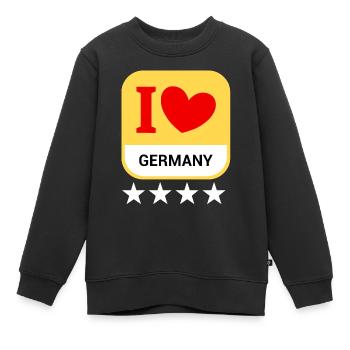 Allemagne - Sweat Premium enfant bio - noir - Devant - AI Model Kid Female (0cm)