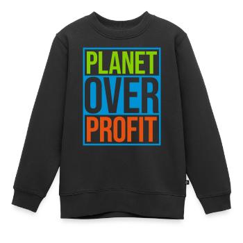Planète sur le devis de profit - Sweat Premium enfant bio - noir - Devant - AI Model Kid Female (0cm)