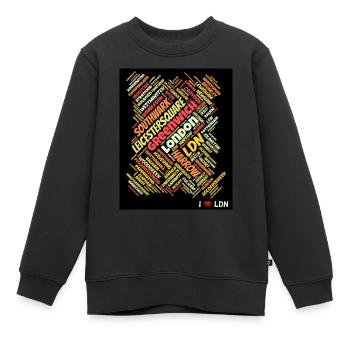 London - Kinder Premium Organic Sweatshirt - Schwarz - Vorne - AI Model Kid Female (0cm)