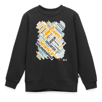 Berlin - Sweat Premium enfant bio - noir - Devant - AI Model Kid Female (0cm)