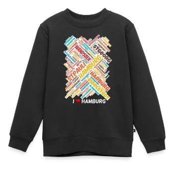 Hamburg - Kids Premium Organic Sweatshirt - black - Front - AI Model Kid Female (0cm)