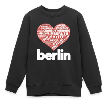 Berlin - Sweat Premium enfant bio - noir - Devant - AI Model Kid Female (0cm)