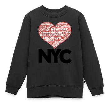 New York - Kinder Premium Organic Sweatshirt - Schwarz - Vorne - AI Model Kid Female (0cm)