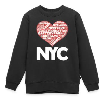 NYC - Sweat Premium enfant bio - noir - Devant - AI Model Kid Female (0cm)