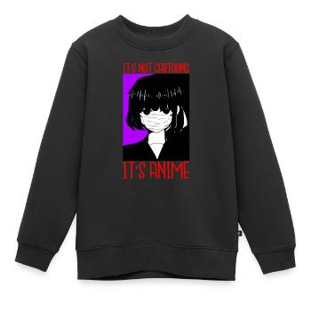 Ce n’est pas des dessins animés son anime - Sweat Premium enfant bio - noir - Devant - AI Model Kid Female (0cm)