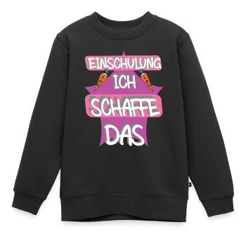 Einschulung ich schaffe das - Kinder Premium Organic Sweatshirt - Schwarz - Vorne - AI Model Kid Female (0cm)
