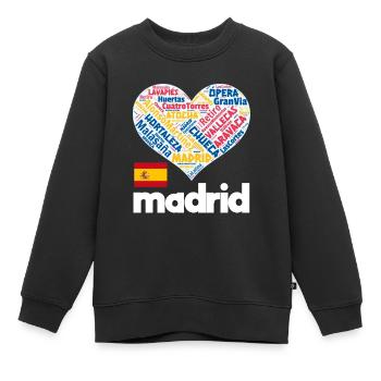 Madrid - Kinder Premium Organic Sweatshirt - Schwarz - Vorne - AI Model Kid Female (0cm)