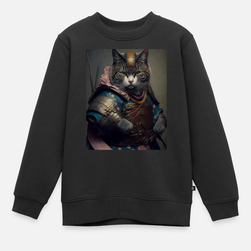 chatmurai 6 - Sweat Premium enfant bio - noir