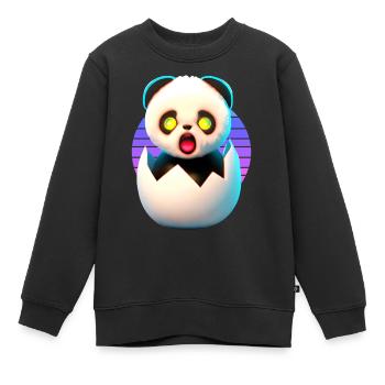 Bienvenue chez Life Panda - Sweat Premium enfant bio - noir - Devant - AI Model Kid Female (0cm)