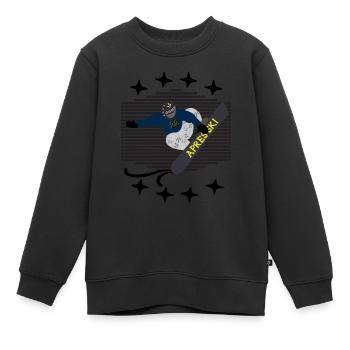 snowboarders, après-ski, fête après, piste - Sweat Premium enfant bio - noir - Devant - AI Model Kid Female (0cm)
