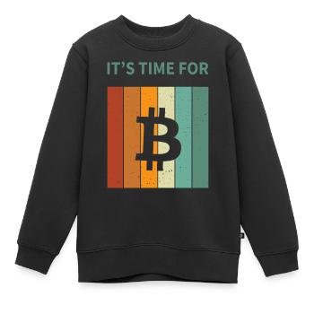 Bitcoin - Kids Premium Organic Sweatshirt - black - Front - AI Model Kid Female (0cm)