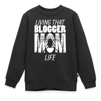 Living That Blogger Mom Life Blogger Mama - Kinder Premium Organic Sweatshirt - Schwarz - Vorne - AI Model Kid Female (0cm)