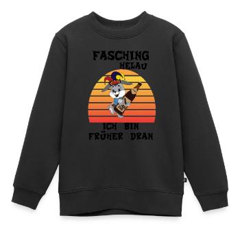 Fasching Helau, Osterhase feiert Karneval, Helau - Kinder Premium Organic Sweatshirt - Schwarz - Vorne - AI Model Kid Female (0cm)