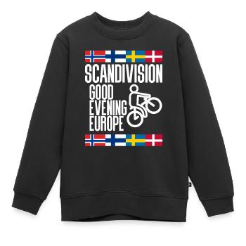 Scandinavie Eurovision - Sweat Premium enfant bio - noir - Devant - AI Model Kid Female (0cm)