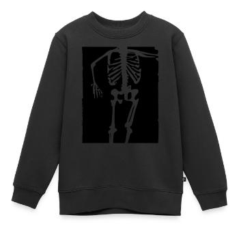 Skelett - Kinder Premium Organic Sweatshirt - Schwarz - Vorne - AI Model Kid Female (0cm)