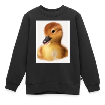Baby Ente - Nutztier - Kinder Premium Organic Sweatshirt - Schwarz - Vorne - AI Model Kid Female (0cm)