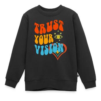 Faites confiance à votre cœur Vision - Sweat Premium enfant bio - noir - Devant - AI Model Kid Female (0cm)