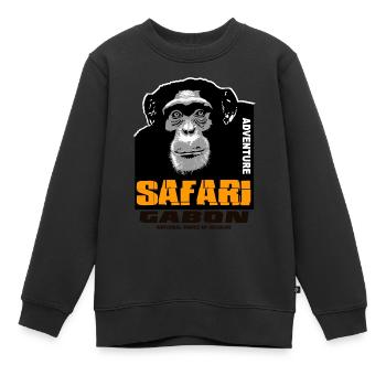 Gabun - Schimpanse - Kinder Premium Organic Sweatshirt - Schwarz - Vorne - AI Model Kid Female (0cm)