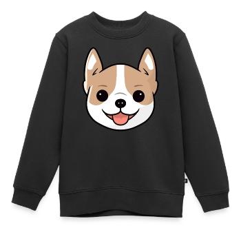 Glückliches Hundegesicht - Kinder Premium Organic Sweatshirt - Schwarz - Vorne - AI Model Kid Female (0cm)