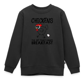 Chicken Breakfast - Chicken Breakfast Eggs Gift - Kids Premium Organic Sweatshirt - black - Front - AI Model Kid Female (0cm)