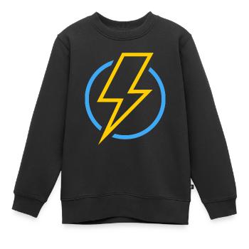 Blitz - Kinder Premium Organic Sweatshirt - Schwarz - Vorne - AI Model Kid Female (0cm)