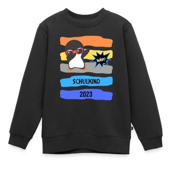 Schulkind Dab - Schulkind 2023 - Pinguin - Bäm - Kinder Premium Organic Sweatshirt - Schwarz - Vorne - AI Model Kid Female (0cm)