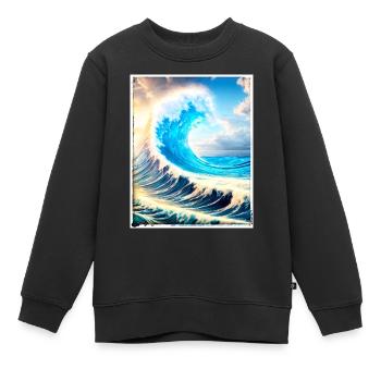 Perfect Wave #002f - Kinder Premium Organic Sweatshirt - Schwarz - Vorne - AI Model Kid Female (0cm)