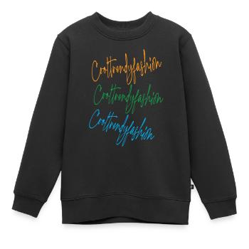 Cooltrendyfashion - Kinder Premium Organic Sweatshirt - Schwarz - Vorne - AI Model Kid Female (0cm)