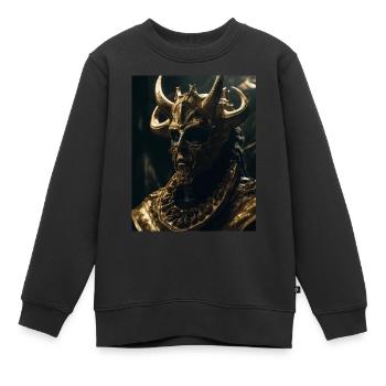 Golden King - Kinder Premium Organic Sweatshirt - Schwarz - Vorne - AI Model Kid Female (0cm)