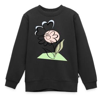 Blüte mit Schmetterling - Kinder Premium Organic Sweatshirt - Schwarz - Vorne - AI Model Kid Female (0cm)
